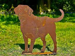 Exterior Rustic Metal Labrador Dog