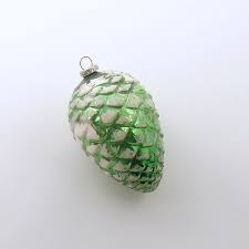 vintage ornament green glass