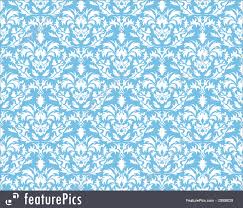 Abstract Patterns Blue Damask Background Stock Illustration