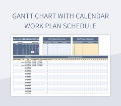 gantt chart with calendar work plan