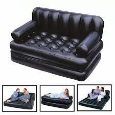 Black Fabric Bestway Air Sofa Bed For