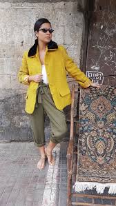 Womens Coat Mustard Colour Elegant Coat