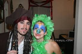 fun homemade pirate and parrot couple