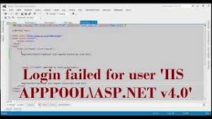 login failed for user iis apppoolasp