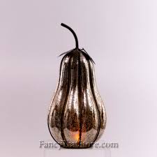 Mercury Glass Pumpkin With Metal Detail