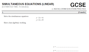 Linear Simultaneous Equations Gcse 9 1