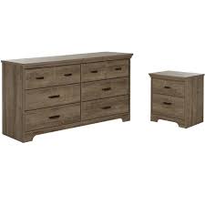 Our solid wood bedroom furniture sets are handcrafted in vermont and guaranteed to last a lifetime. 2 Piece Nightstand And Dresser Bedroom Furniture Set In Weathered Oak 1978994 Pkg
