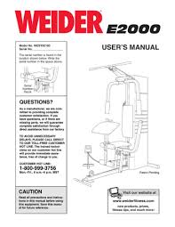 weider e2000 user s manual manualzz