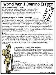 World war one information and activity worksheets. Causes Of World War I Domino Effect Activity Wwi Worksheet Tpt