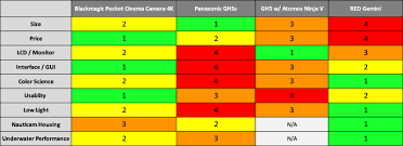 Cinema Camera Comparison Underwater Gh5 Red Blackmagic