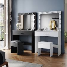 mirror drawers stool bedroom vanity set