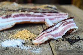 homemade bacon dry cured and air dried