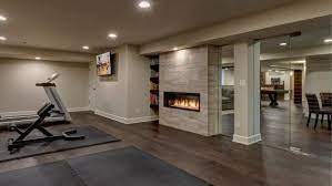 Basement Workout Room Separated By