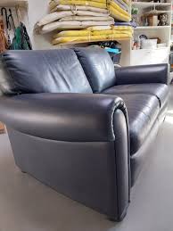 anthracite leather 2 seater sofa