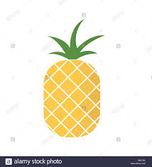 Pineapple On White Background For Graphic And Web Design