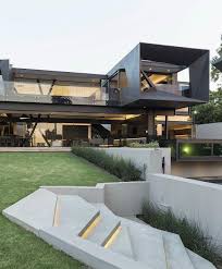 Huge slate tiles give the bathroom scheme a modern edge, along with twin minimalistic basins and a. Real Estate Luxury Homes On Instagram The Kloof Road House An Amazing Modern Design I Love How Seamlessly The Insid Modern Mansion House Design Mansions