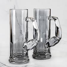 Glass Beer Mug 2 Pcs Cool Drinkware