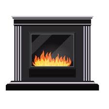 Electric Fireplace Vector Art Icons