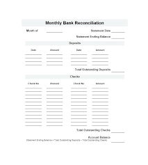 Monthly Bank Statement Template Free Reconciliation Format