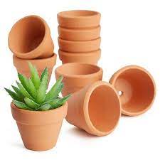10 Pack Mini Terracotta Plant Pots For