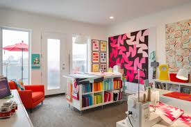 A home office & crafting room for a graphic designer is dominated by a unique lighting fixture. 75 Beautiful Craft Room Pictures Ideas July 2021 Houzz