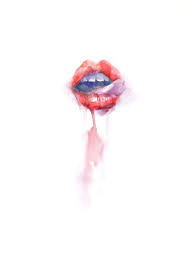 red lips painting by nastia manga