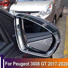 Rétroviseur de voiture avec protection contre le soleil et la pluie,  garniture de porte latérale, accessoires pour Peugeot 3008 GT 2017 2018  2019 2020 | AliExpress