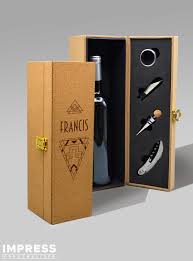 wine bottle box set in cork art deco