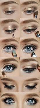 gold and blue eye makeup for blue eyes