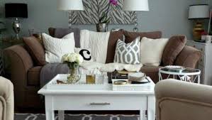 Living Room Brown Couch Modernize Space