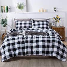 Black Plaid Comforter 104x90 Inch 3