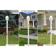 white outdoor direct burial lamp post