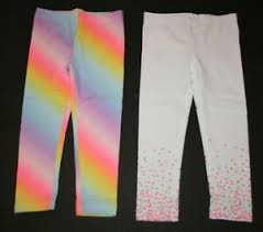 Details About New Carters Girls 2 Pack Leggings Rainbow White Confetti Lower Leg 2t 3t 4t 5