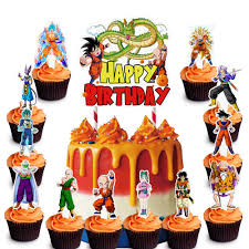 Decorate your cake with this dragon ball z: Decorations For Dragon Ball Cake Topper Cupcake Toppers Cool Birthday Cake Decorations Party Supplies 25 Counts Buy Online In Antigua And Barbuda At Antigua Desertcart Com Productid 222537118