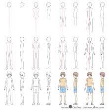 how to draw an anime boy full body step