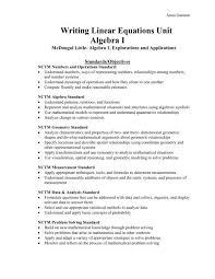 Writing Linear Equations Unit Algebra I