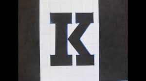 Diy Stencil Letter K With Grid Paper Craft