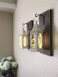 Set Of 2 Hanging Wall Lanterns White