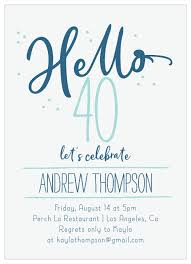 Programs of the 40th birthday. 40th Birthday Invitations Design Yours Instantly Online