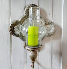 Metal Candle Lantern Wall Sconce With