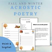 acrostic poems templates poetry