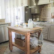This kitchen island features an elegant wood top for enhancing its overall aesthetic appeal. Free Diy Kitchen Island Plans