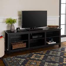 Lomgee white tv stand for 70 inch tv stands, media console entertainment center television table, 2 storage cabinet with open shelves for living room bedroom. Walker Edison Furniture Co 70 Inch Essentials Tv Stand Black W70cspbl Bellacor