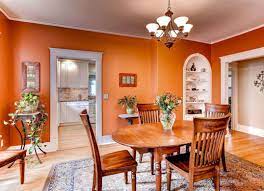 orange color in your dining room why not
