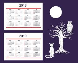 2019 Moon Calendar Vector Art Stock