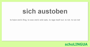 sich austoben - Conjugation of the verb “sich austoben” | schoLINGUA