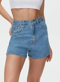 Buy long denim shorts high waisted cheap online