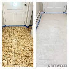 how to paint tile floors well she tried