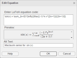 Insert Equations Into The Live Editor