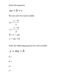 Literal Equations Calculator